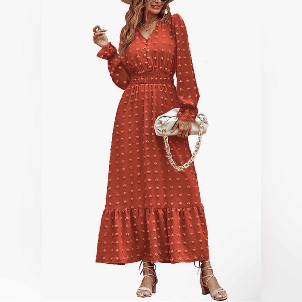 Chic Autumn Floral Long Sleeve Dress - Picture 3 of 5